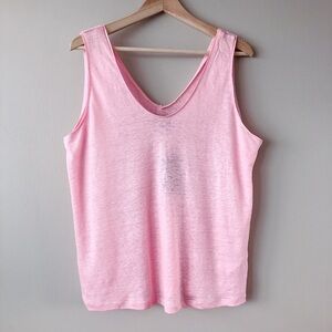 PureCotton 100% linen pink tank top medium New with tags! pink top shirt